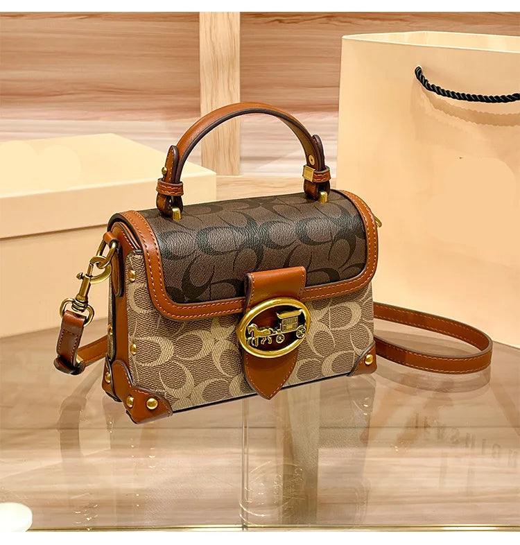 High-End Portable Handbag-Chic Box Crossbody Bag