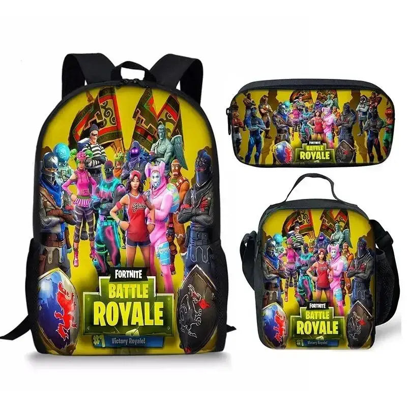 Fortnite Backpack 3PCS Set for Kids - Cool School Bag & Pencil Case