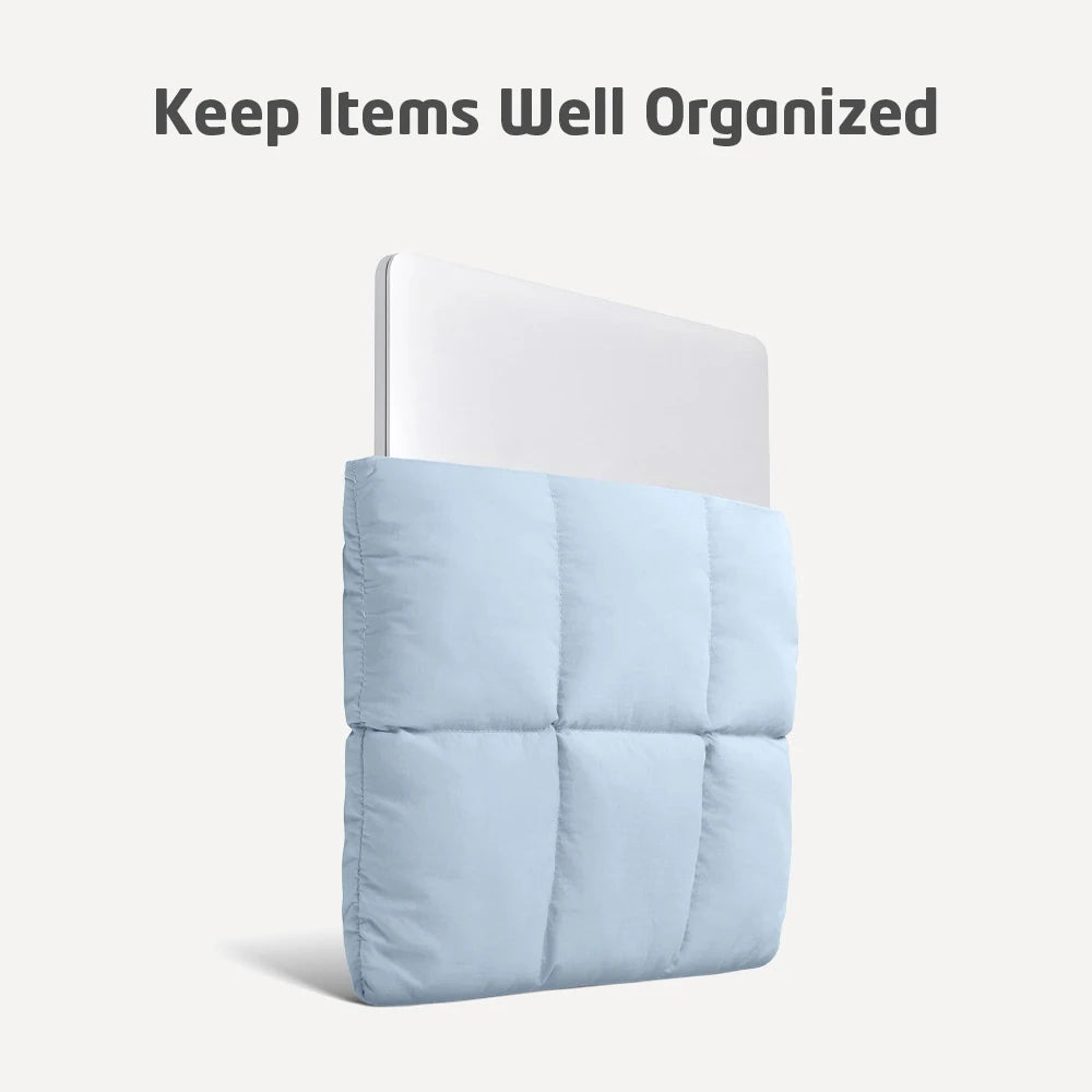 Puffy Quilted Laptop Sleeve 13–14 Inch – Padded Computer Cover Bag