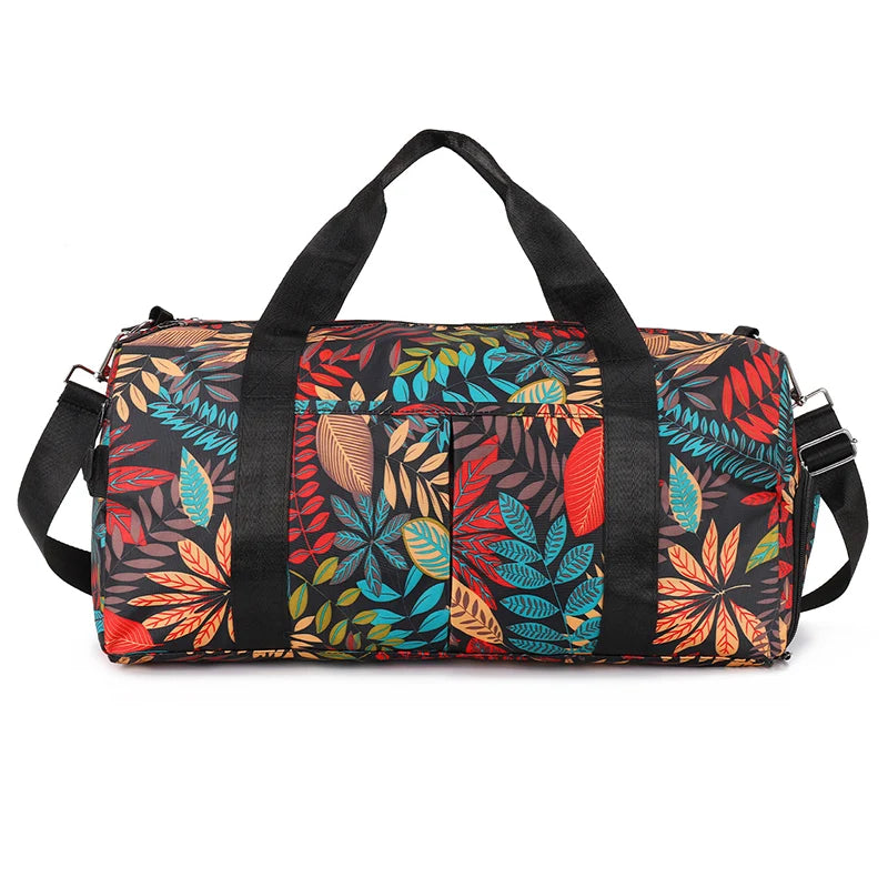 Painted Floral Crossbody Travel Bag