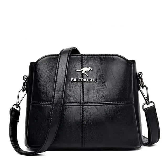 Elegant Shoulder Bag – 3-Layer Alligator Leather Messenger