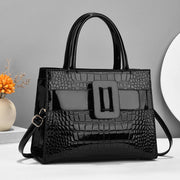 Premium Crocodile Pattern Handbag–Stylish Leather Tote Satchel