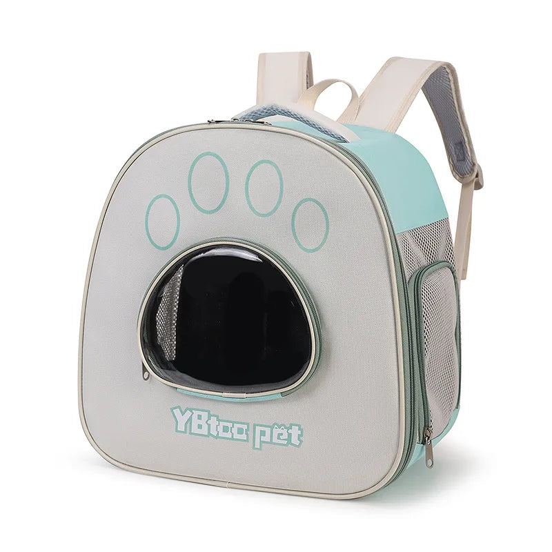 Double-Shoulder Cat Backpack – Transparent Large-Capacity Travel Bag for Cats & Dogs
