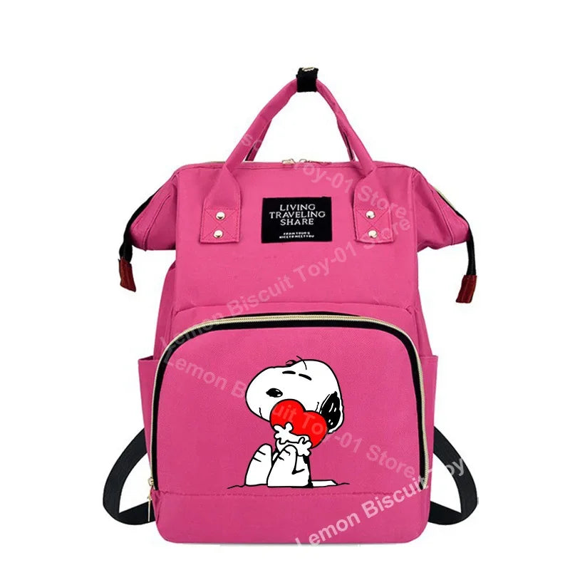 Cute Cartoon Diaper Bag – Snoopy Themed Baby Travel Backpack
