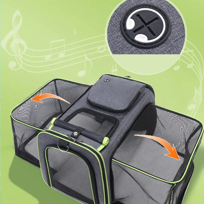 Foldable Cat & Dog Carrier Bag – Large Capacity Expandable Outdoor Travel Handbag