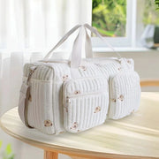 Quilted Baby Diaper Bag – Large Capacity Cute Mommy Duffle Bag