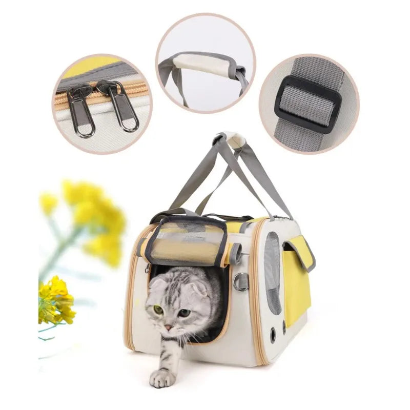 Portable Pet Carrier Bag – Foldable Shoulder Travel Handbag for Cat