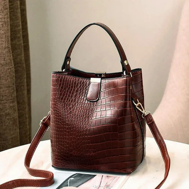 Stylish Shoulder Bag – Retro Alligator Crossbody Purse