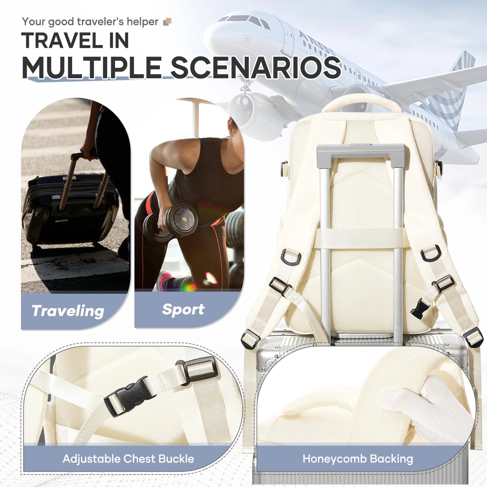 Air Compression Travel Bag – 15.6” Laptop Backpack