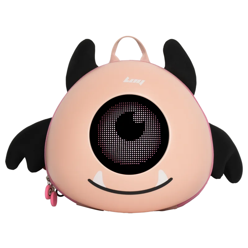 Smart LED Backpack with Glowing Eyes – Hard Shell Intelligent Travel Bag