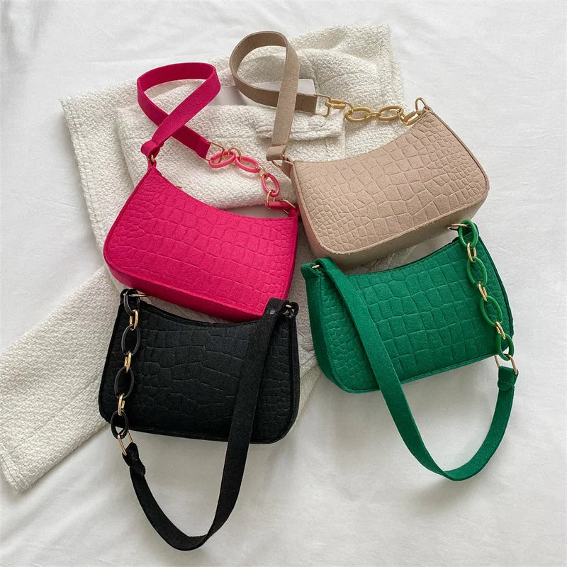 Luxury Crescent Shoulder Bag
