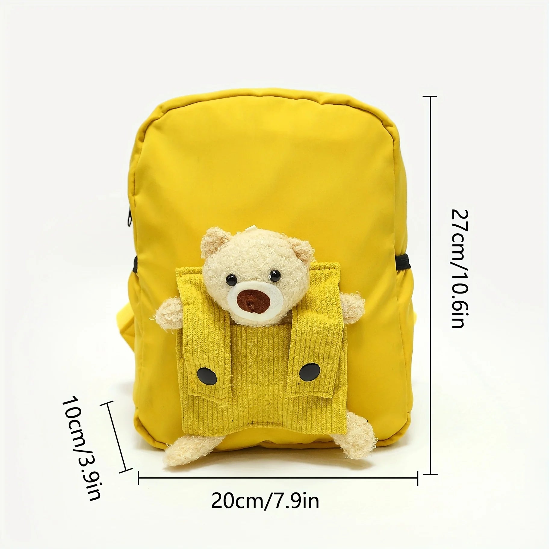 Cute Bear Plush Backpack – Custom Embroidered Name School Bag for Children