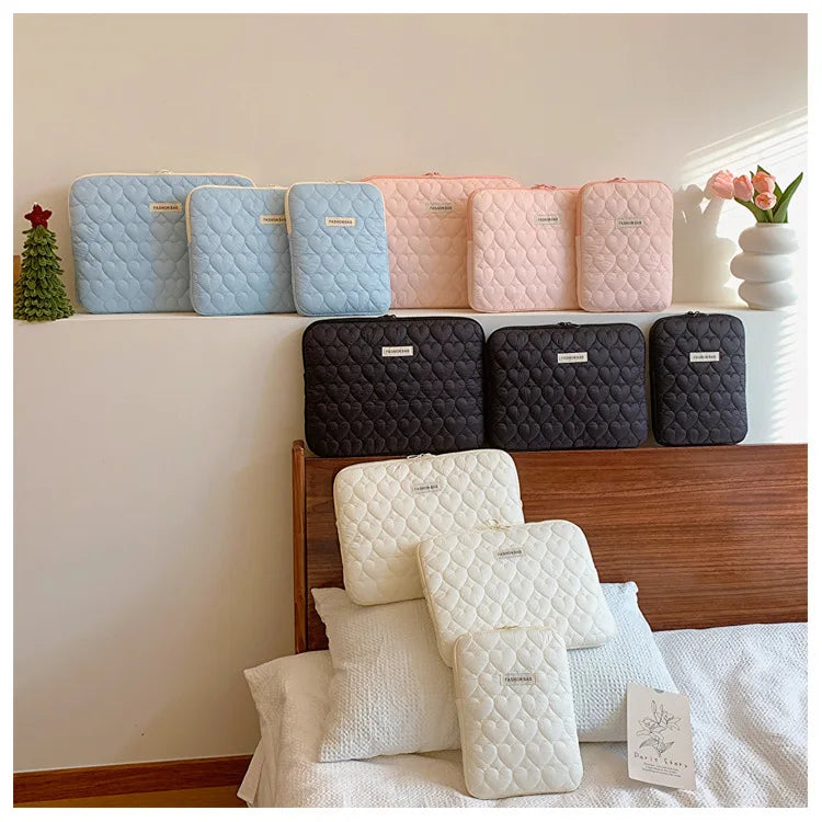 Cute Puffy Laptop & Tablet Sleeve Bag – MacBook Air 13, 13-14", 15-16" Notebook Pouch
