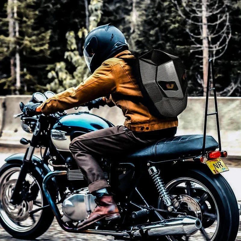 Smart LED Motorcycle Backpack – Programmable Display & Travel Laptop Bag