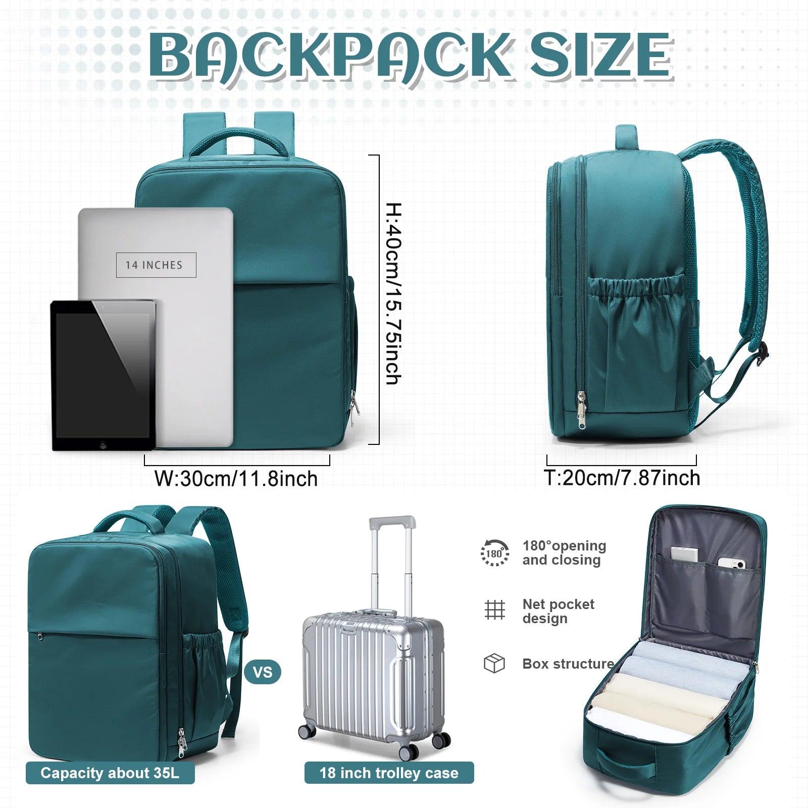 Large Capacity Travel Backpack - Ryanair Approved Cabin Bag