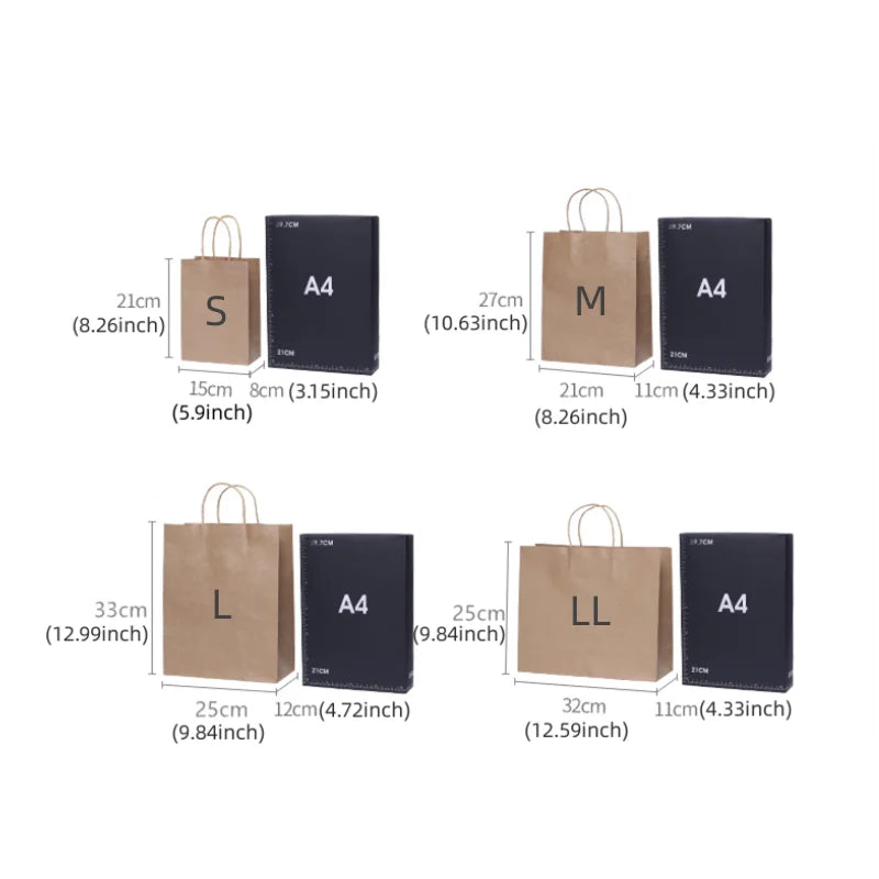 Kraft Paper Gift Bags with Handles