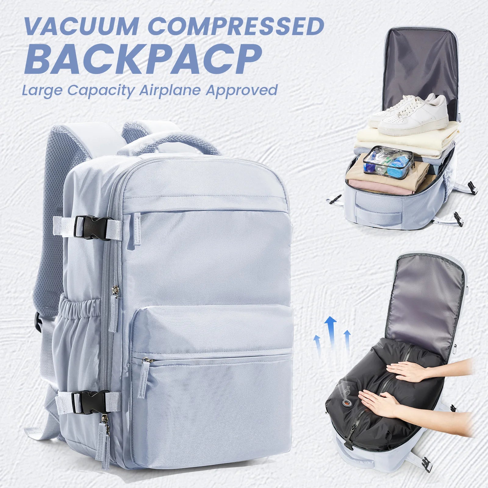 Air Compression Travel Bag – 15.6” Laptop Backpack