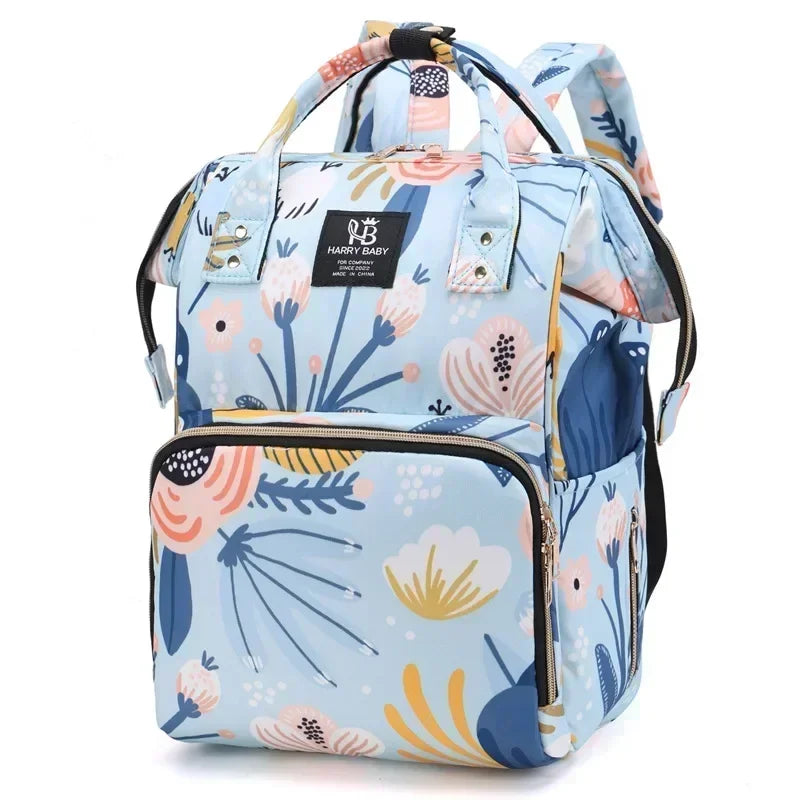 Fashion Print Nappy Backpack – Large Capacity Multi-Function Diaper Bag