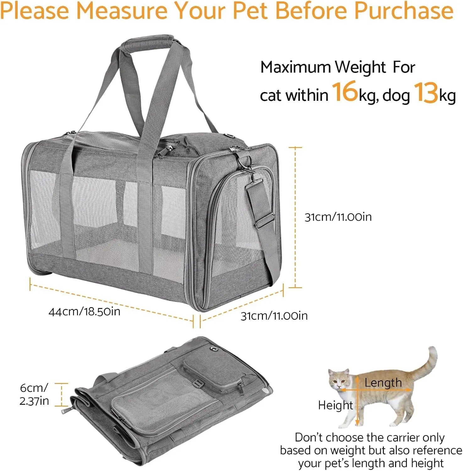 Airline Approved Pet Carrier – Soft Travel Bag for Cat