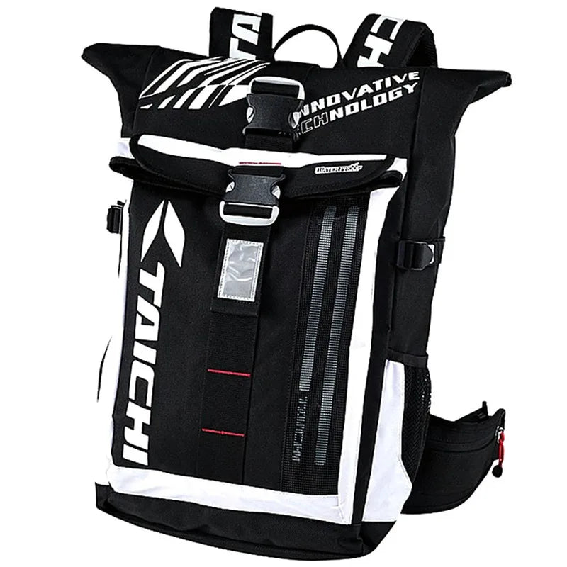 Motorcycle Riding Backpack – Waterproof LED Racing Bag for Night Riding, Travel & Sports