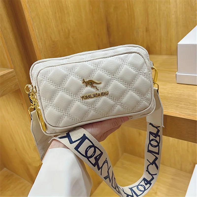 Versatile Argyle Design Bag –Casual PU Leather Crossbody