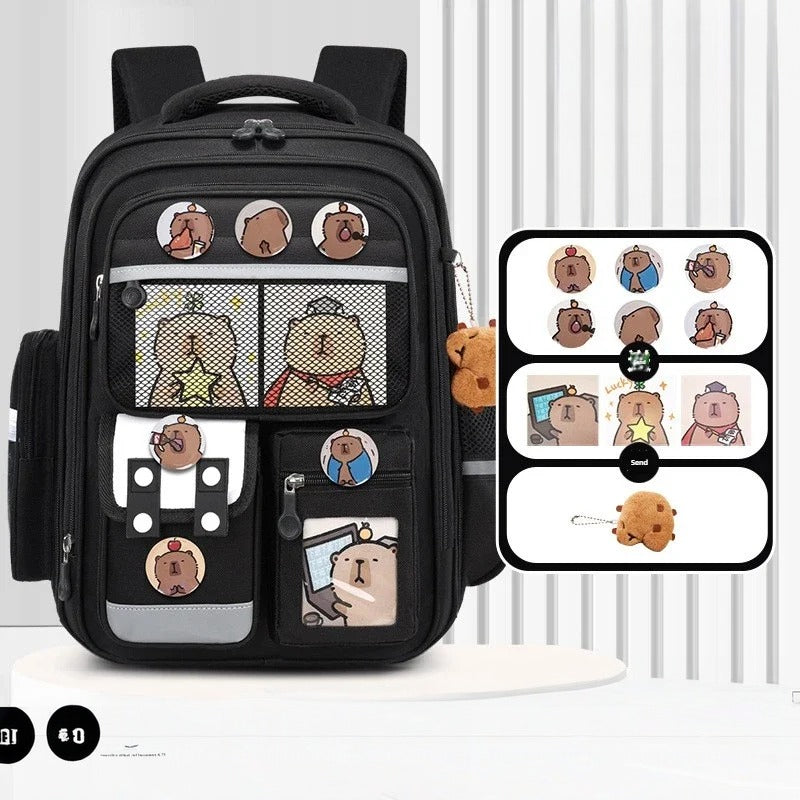 Capybara Children’s Waterproof Orthopedic Backpack – Large Capacity School Bag