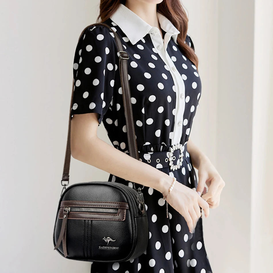 Fashion PU Leather Crossbody Bag – Multi-Compartment Luxury