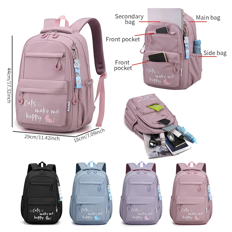 Stylish Pink Backpack for School & Travel – Durable and Spacious Design