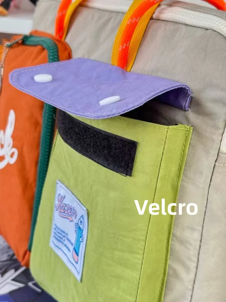 Color Block Portable Laptop Crossbody Bag for Students