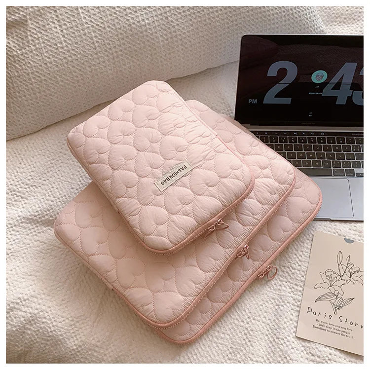Cute Puffy Laptop & Tablet Sleeve Bag – MacBook Air 13, 13-14", 15-16" Notebook Pouch