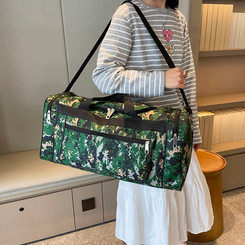 Camouflage Duffel Travel Bag – Lightweight Large Capacity