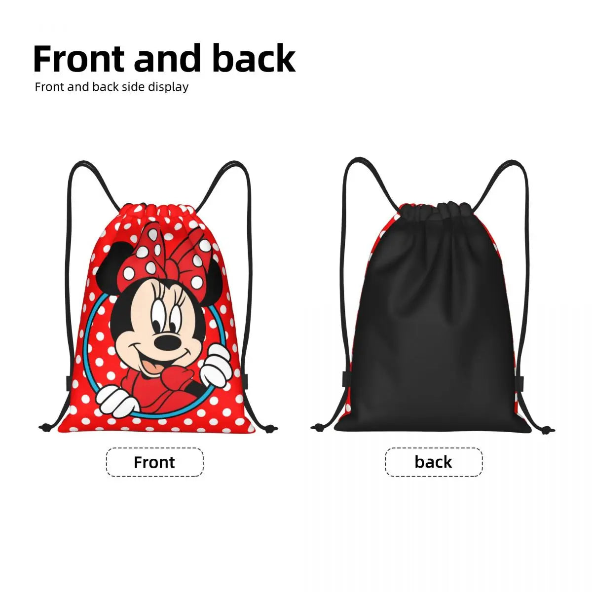 Minnie Mouse Print Drawstring Bag