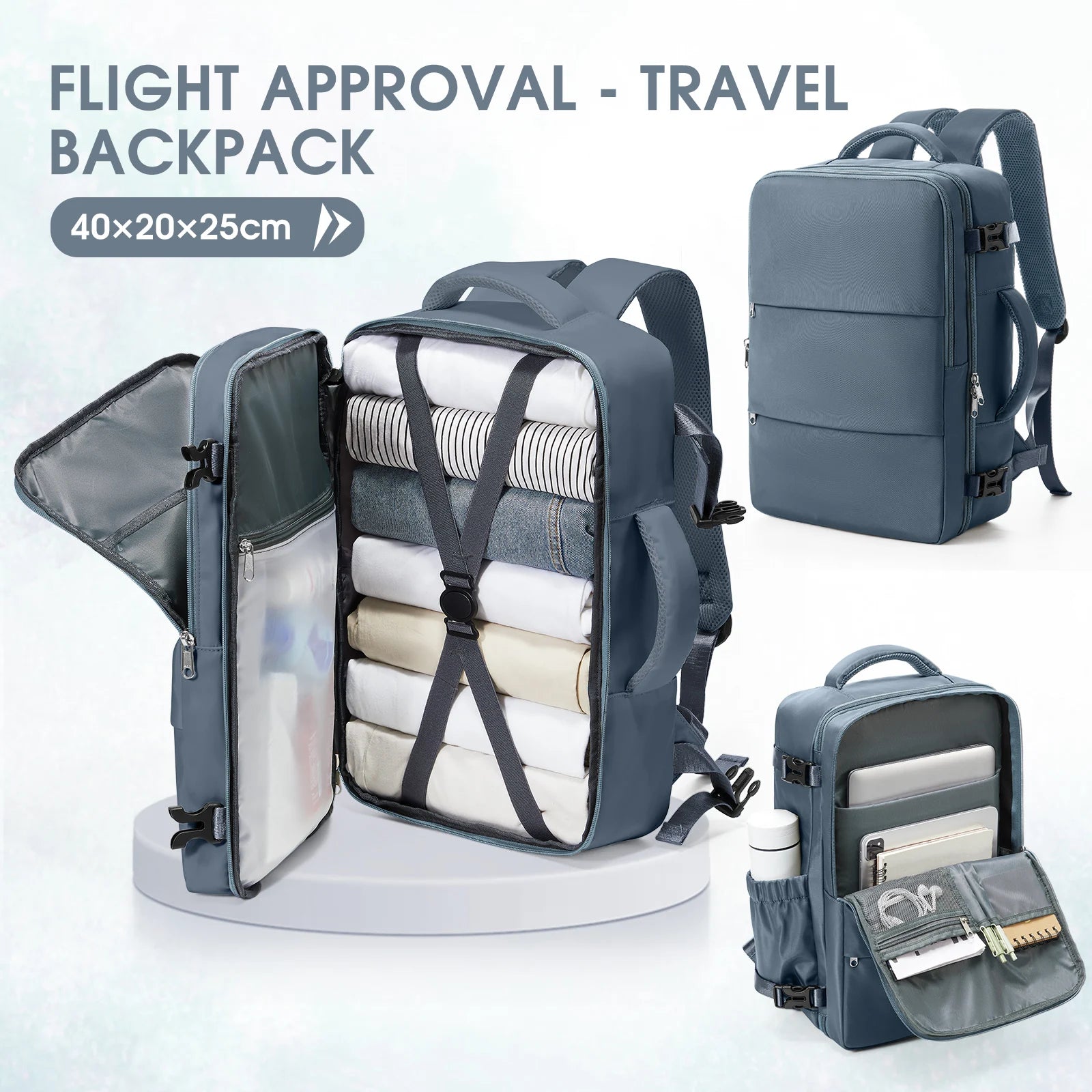 Cabin Size Travel Backpack – Fits Ryanair40x30x20 Bag