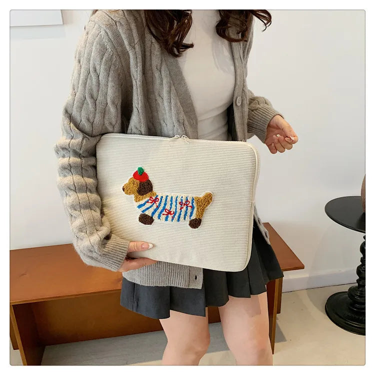 Ins Cute Laptop Sleeve 13.3–15.6 Inch for MacBook Air 13.6, Pro 16, iPad 11 – Shockproof Pouch Bag