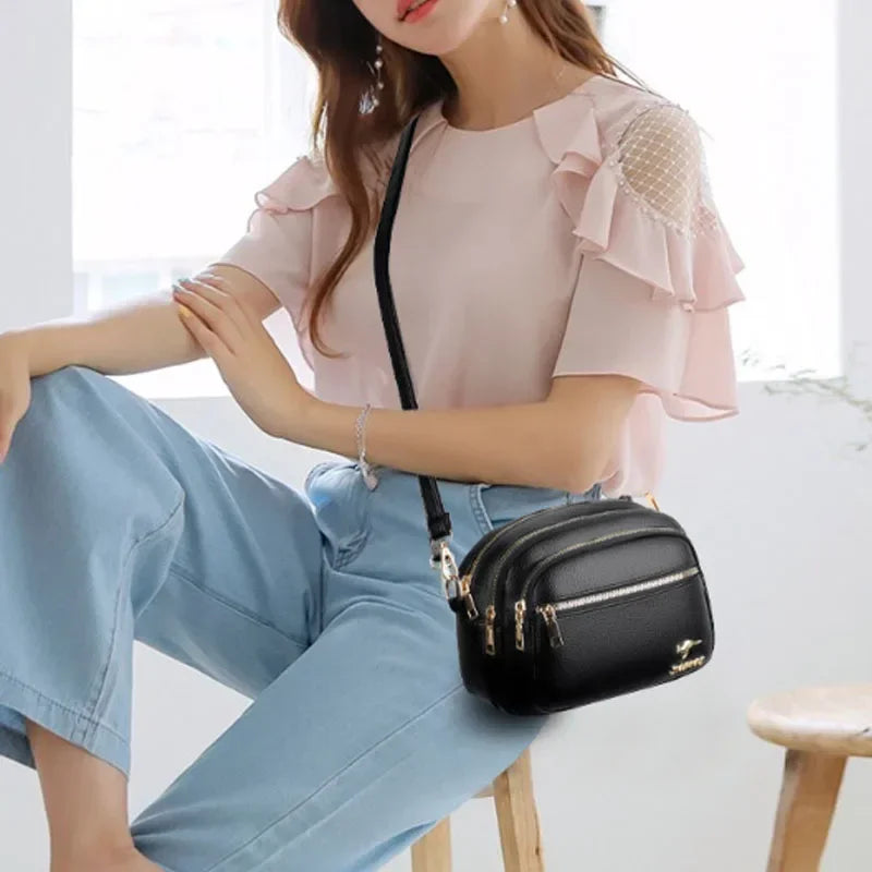 Fashionable Multi-Compartment Shoulder Bag