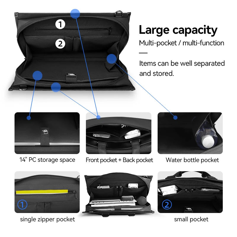 Business Laptop Bag – Premium Leather Briefcase & Crossbody Bag