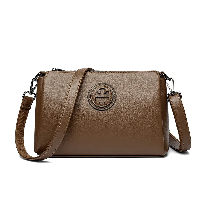 Versatile PU Leather Crossbody Bag – Solid Color Crossbody Bag