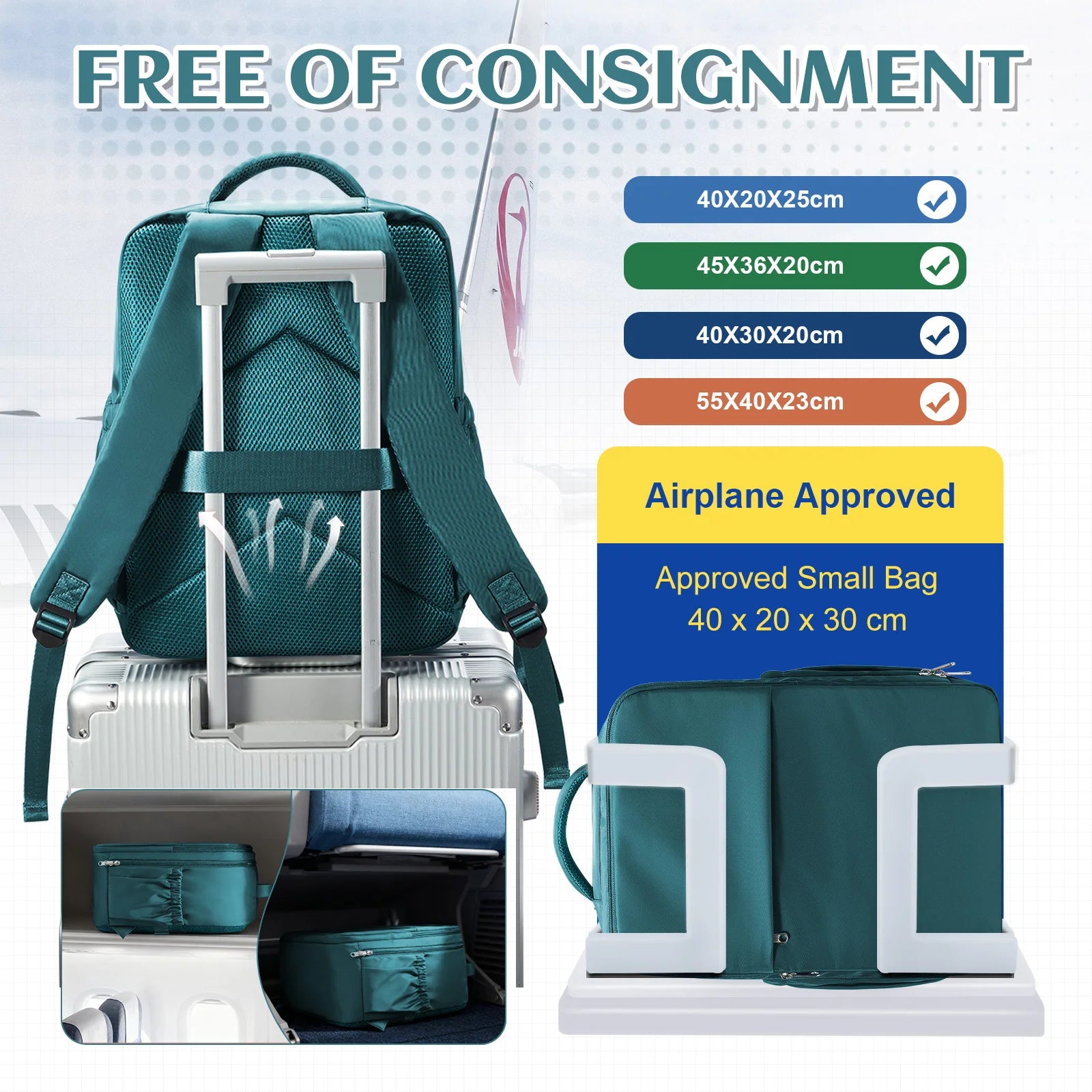 Large Capacity Travel Backpack - Ryanair Approved Cabin Bag