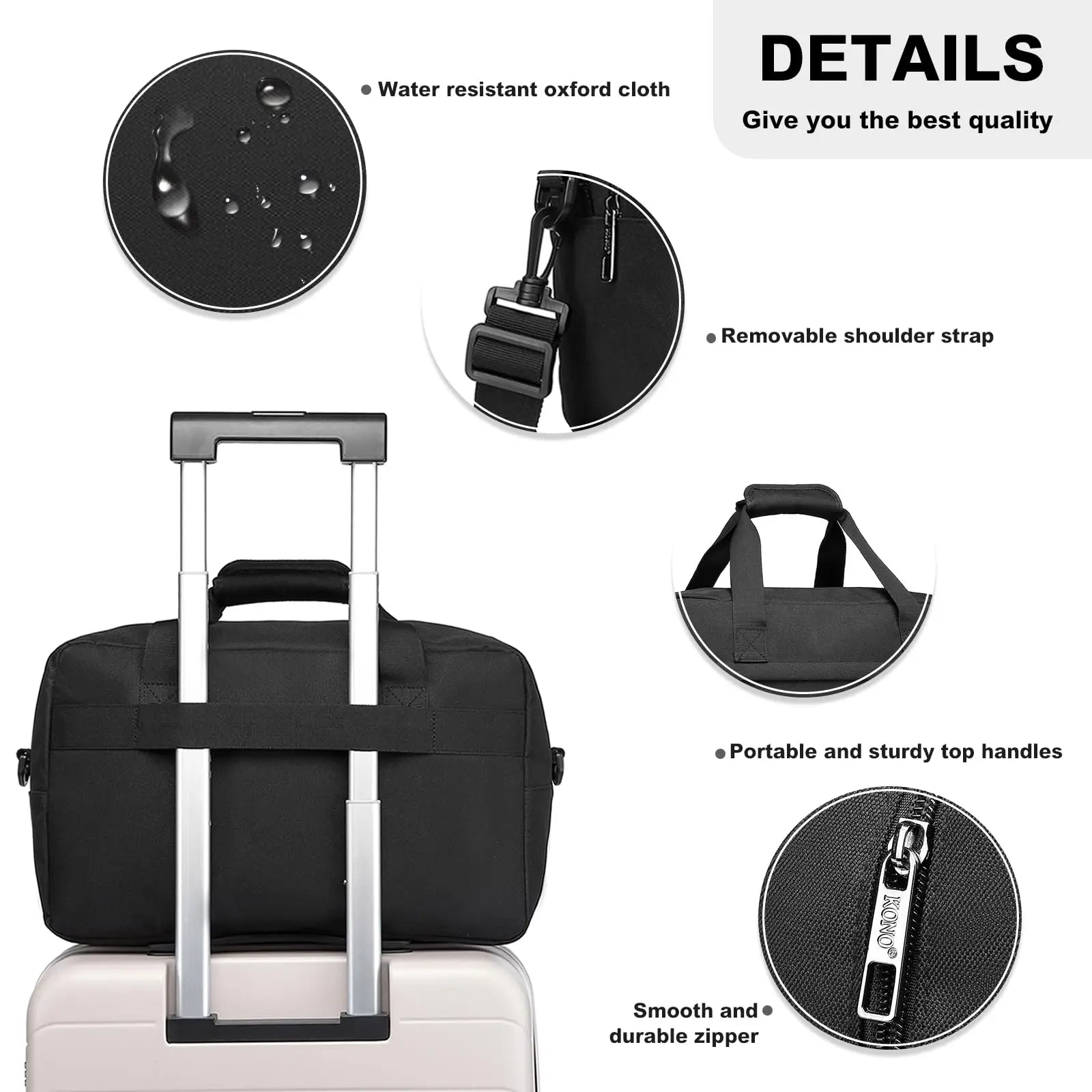Duffel Cabin Bag 40x20x25 for Ryanair – 20L Underseat Travel Bag