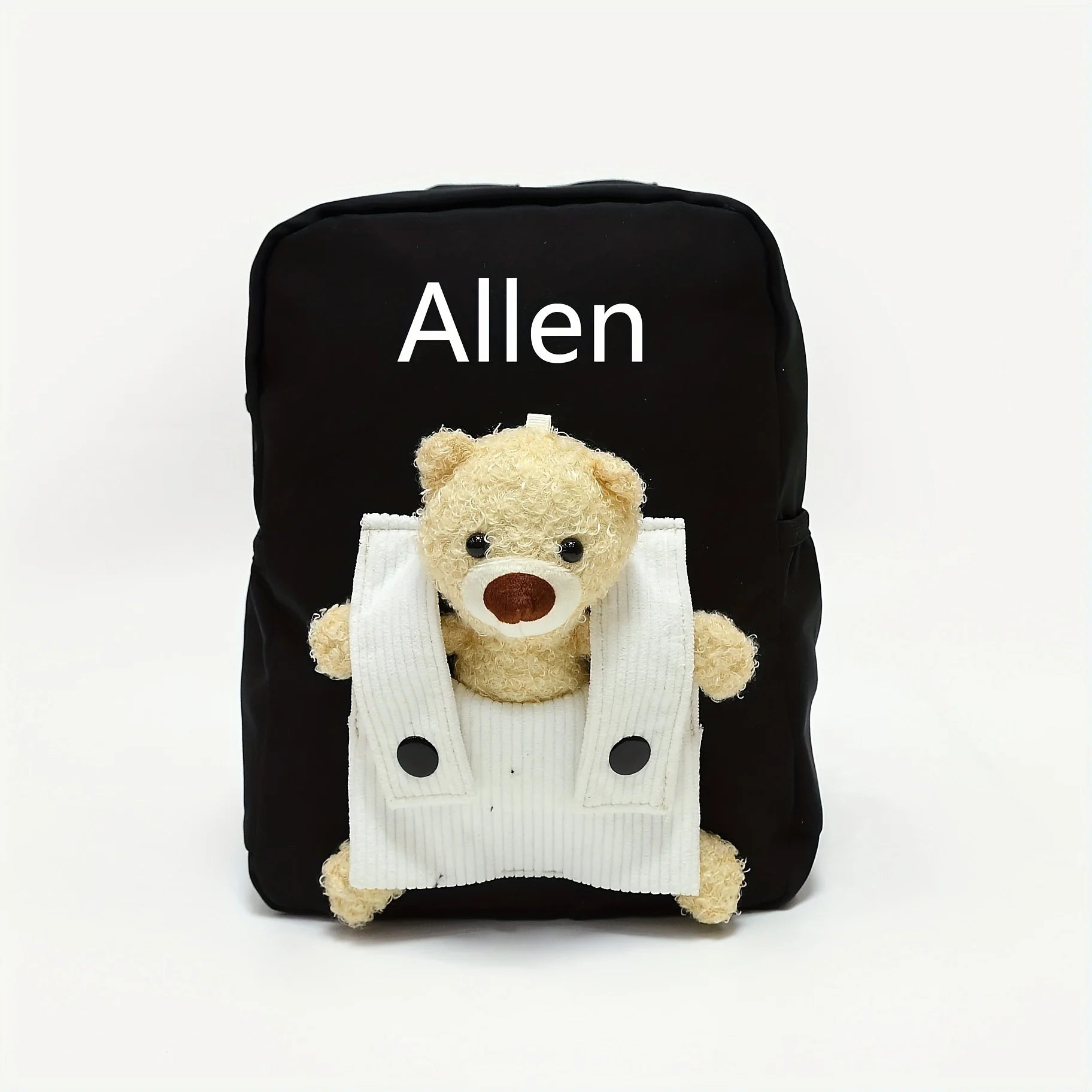 Cute Bear Plush Backpack – Custom Embroidered Name School Bag for Children
