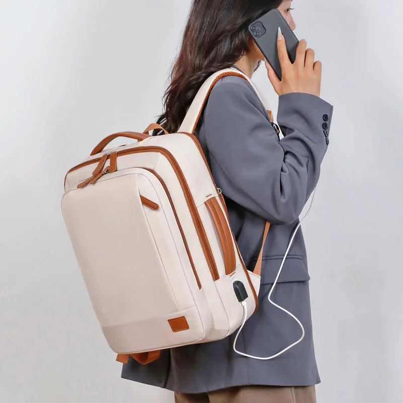Business Laptop Backpack – Multi-Function Commuter Bag with USB Port