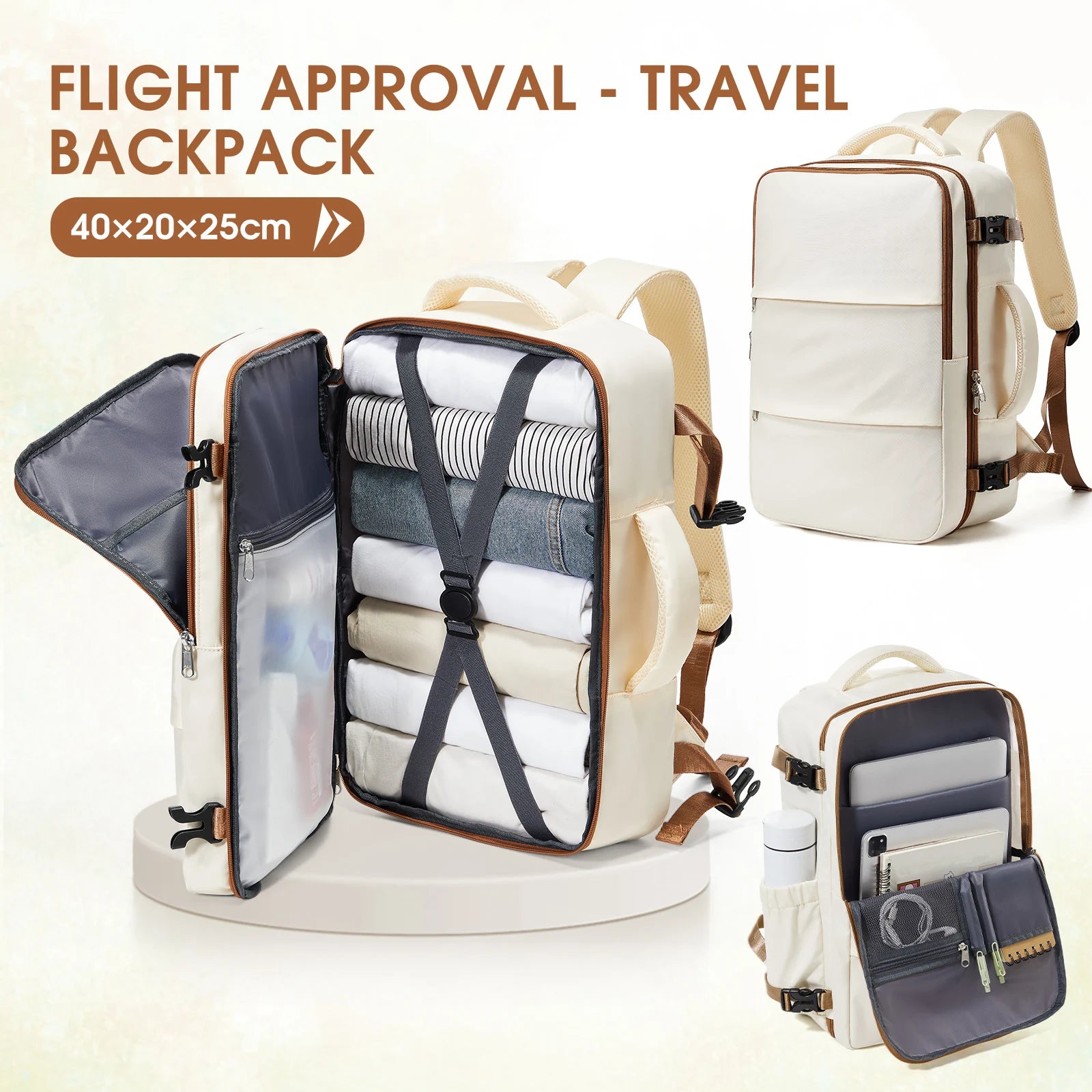 Cabin Size Travel Backpack – Fits Ryanair40x30x20 Bag
