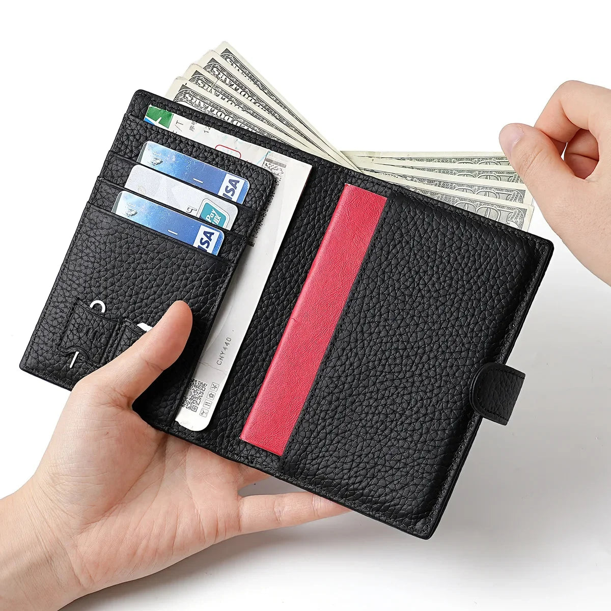 Secure Travel Wallet – Leather Passport Book Holder