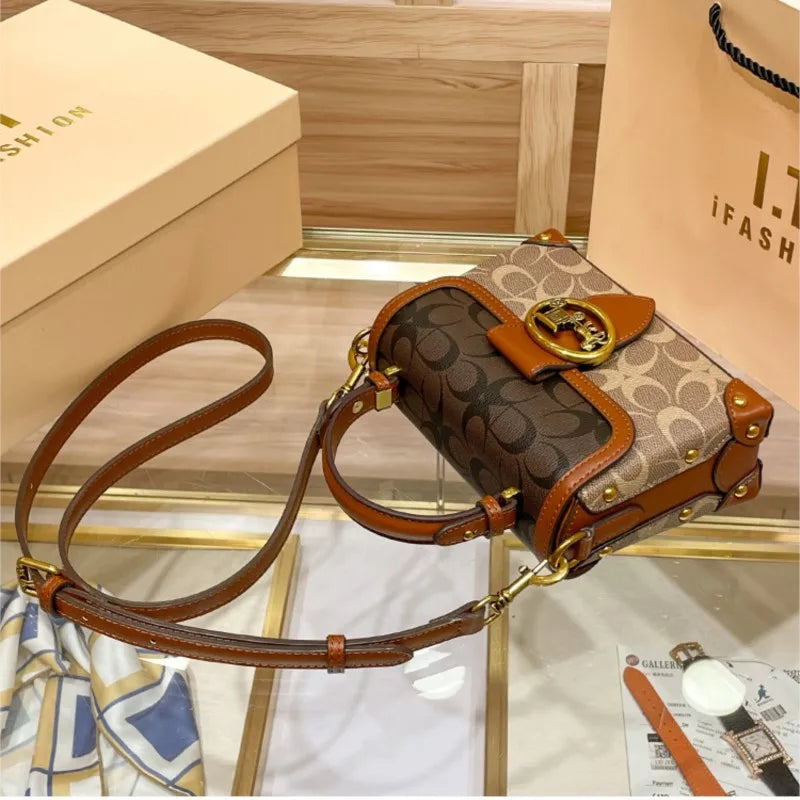 High-End Portable Handbag-Chic Box Crossbody Bag