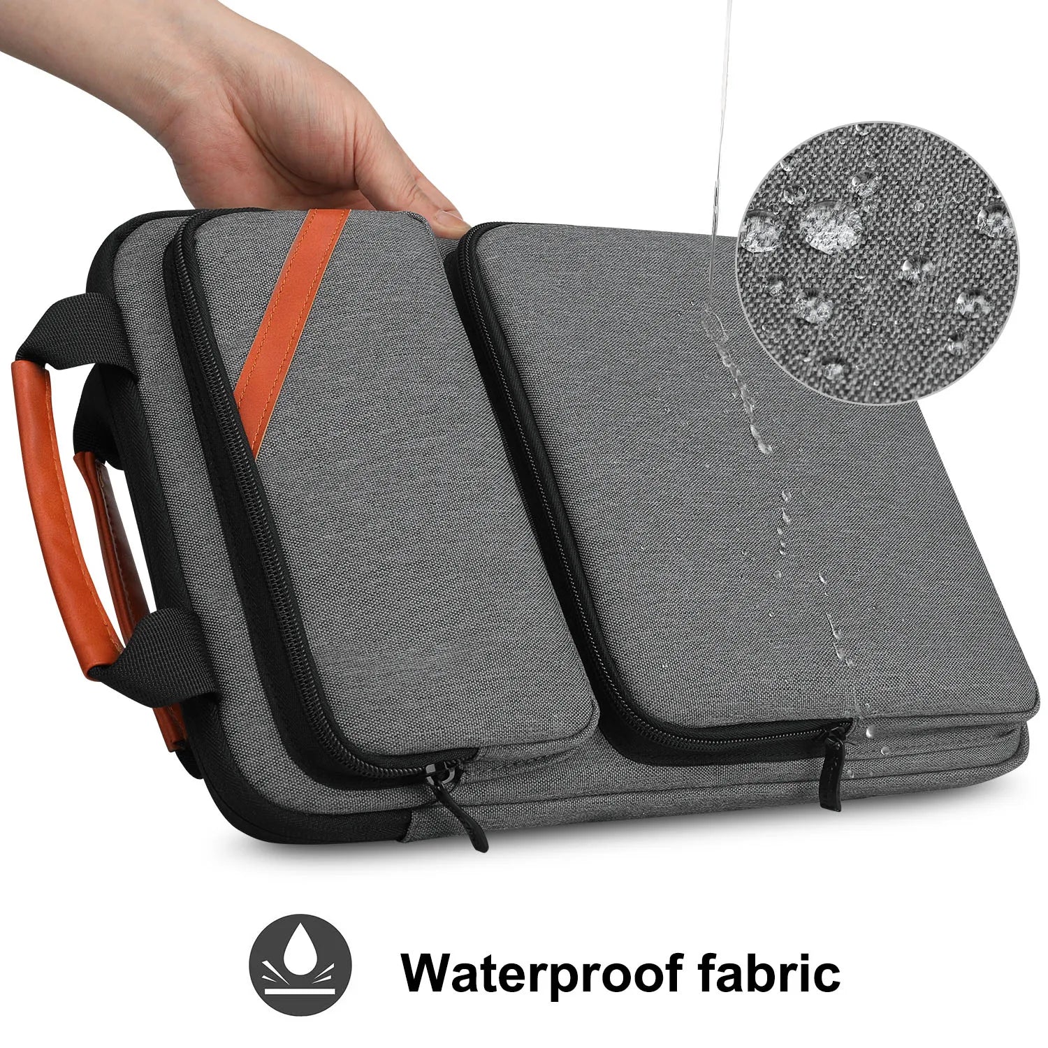 Double Pocket Laptop Shoulder Bag for 12.9–13.3 Inch MacBook & Tablet