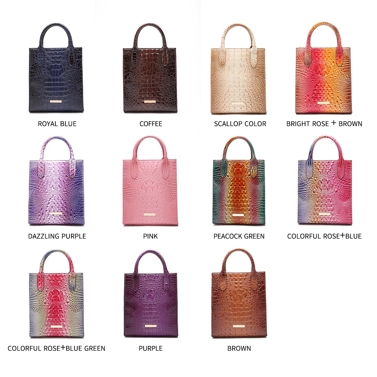 Vintage Crocodile Pattern Tote Bag – Luxury PU Leather Satchel