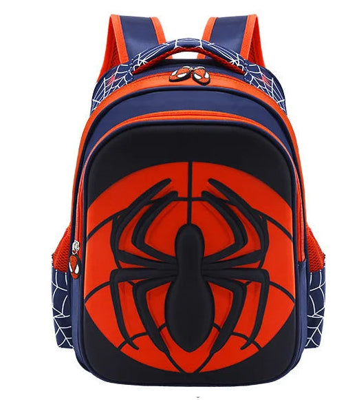 Kids Cartoon Spider Backpack - Durable Primary School Bag Set