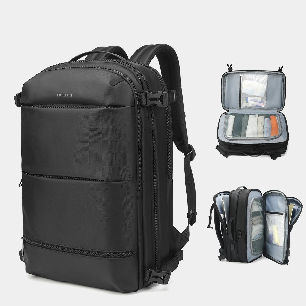 Smart Expandable Compression Backpack – USB Charging, Travel Bag
