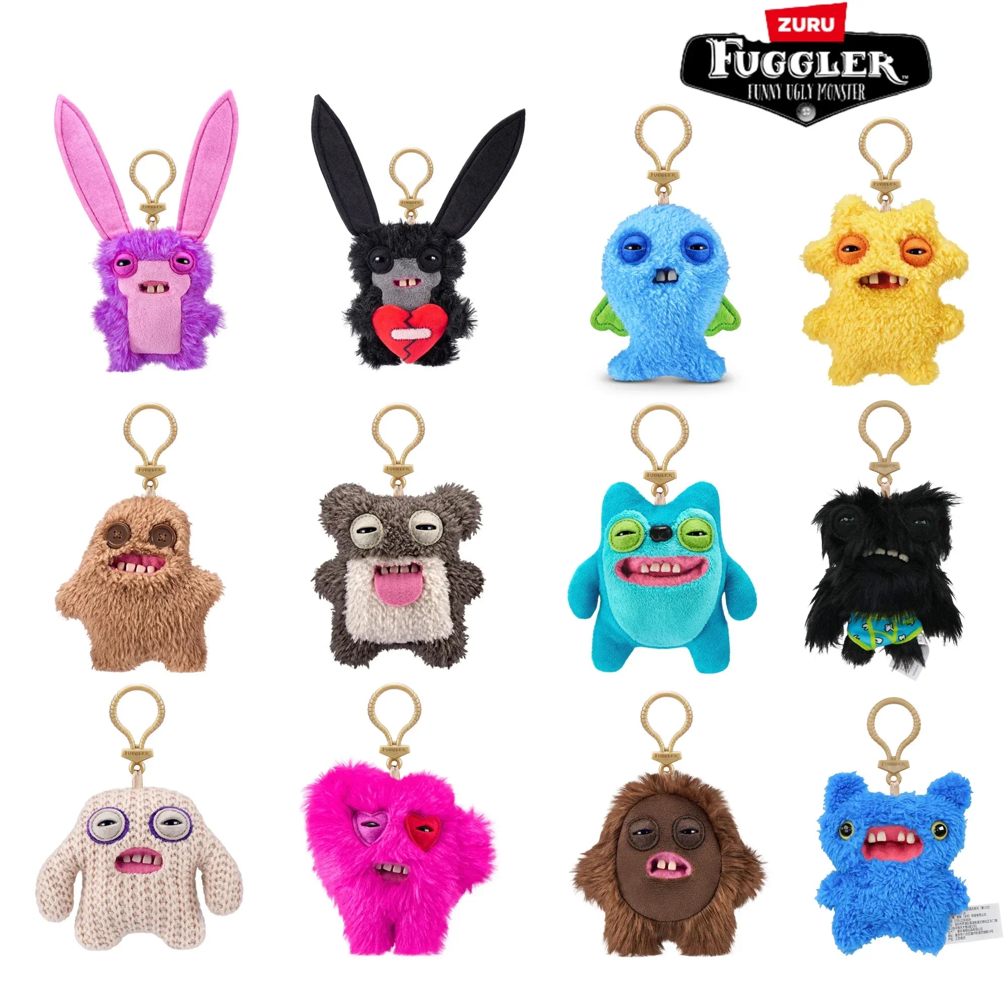 Fuggler Monster Plush Keychain – Cute Ugly Stuffed Pendant