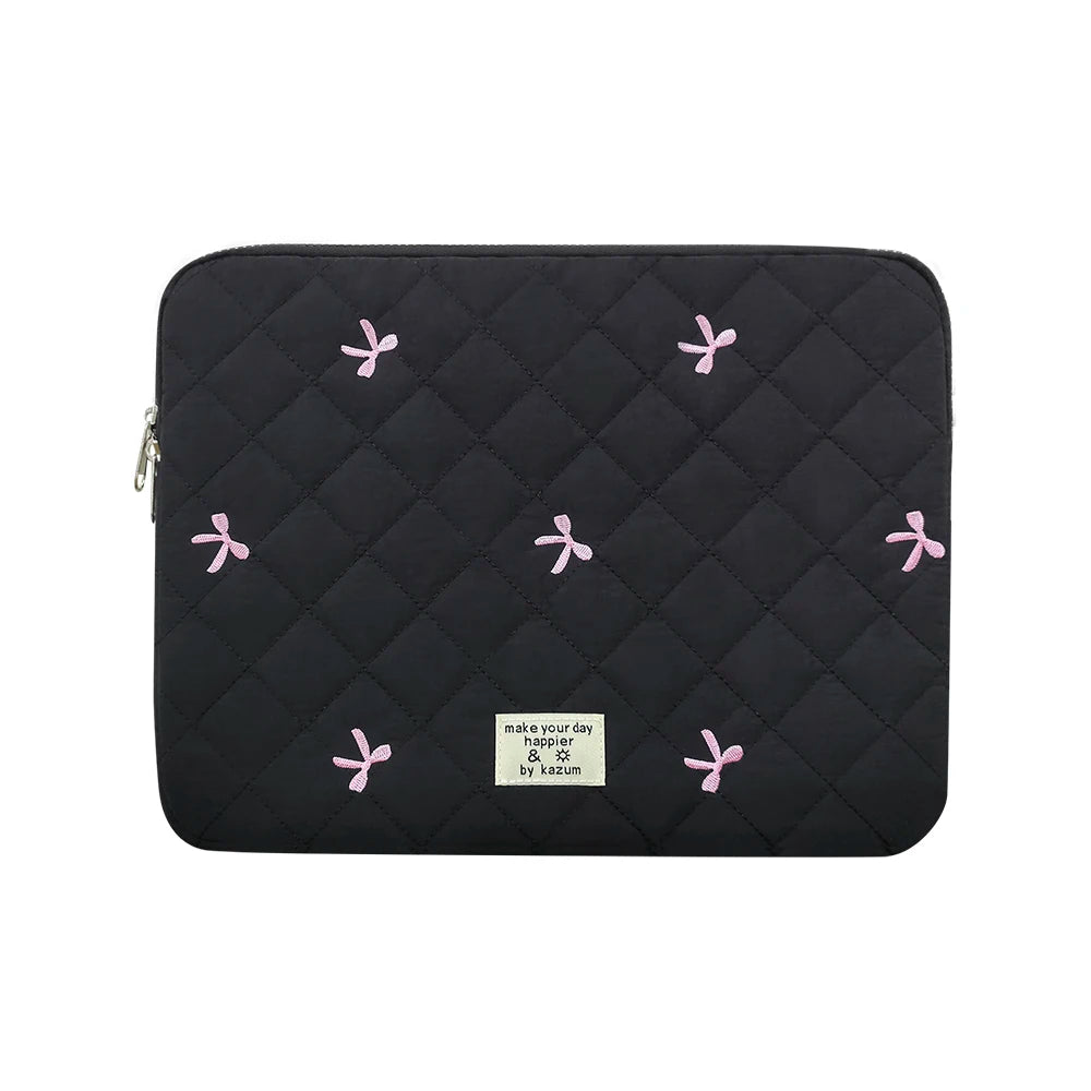 Cute Bow Graphic Laptop Bag – Soft Tablet Sleeve Case for 11–15.6 Inch